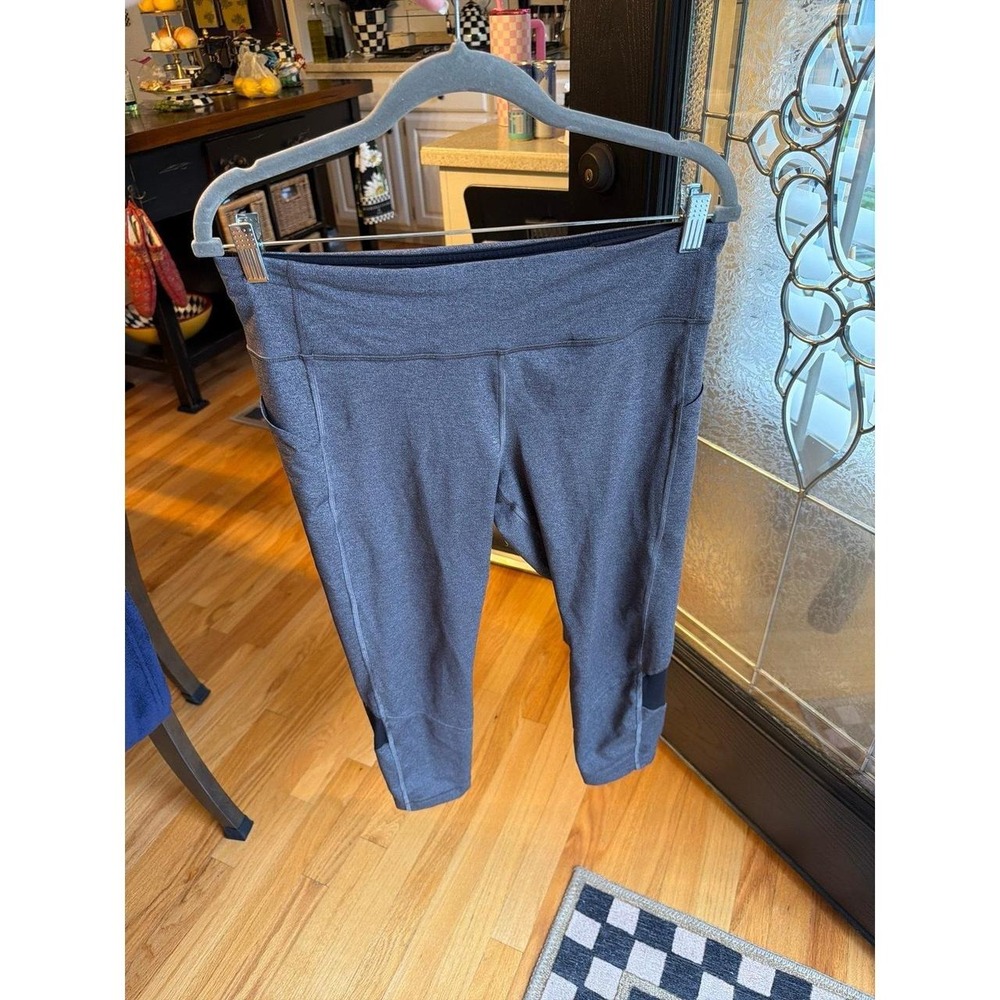 Lululemon Pace Rival Crop 22" Heathered Black / Heathered Slate Womens 10
